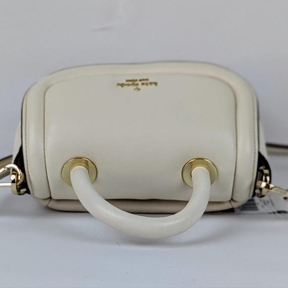 kate spade Puffy Mini Handle Crossbody Bag Leather Parchment Winter White NWT - Picture 9 of 13